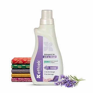 Ethiek Liquid Detergent for Silk, Woolen, & Delicate Clothes, Gentle Zero Enzyme Fabric Care Detergent, Natural & Organic Detergent liquid for Top load, Front load Washing Machine & Hand Wash - 1000ml