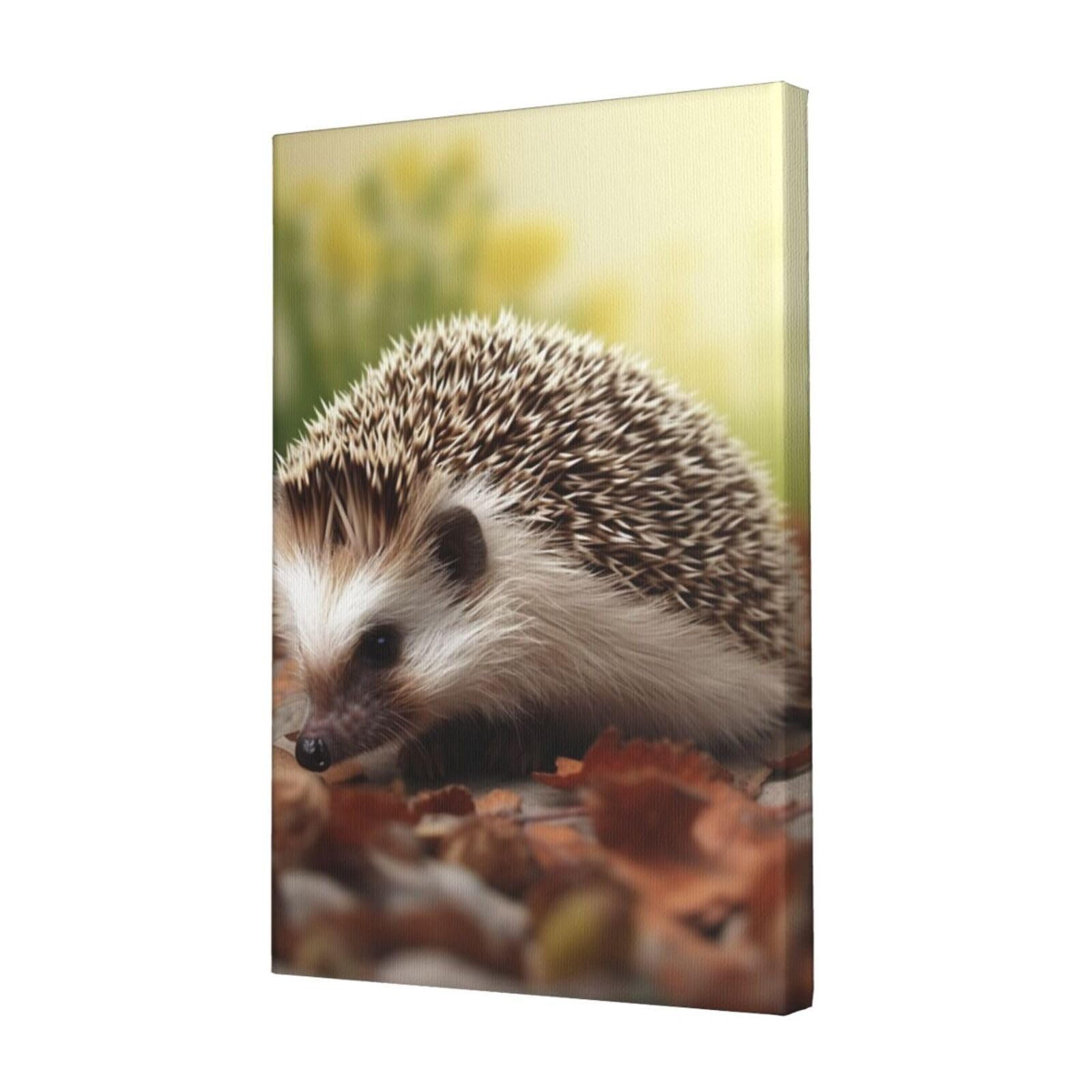 KLOPH hedgehog Canvas Wall Art for Living Room 12"x18" Modern Artwork Painting for Bathroom Hanging Canvas Prints Aesthetic Wallart for Bedroom Kitchen Office Wall Decor