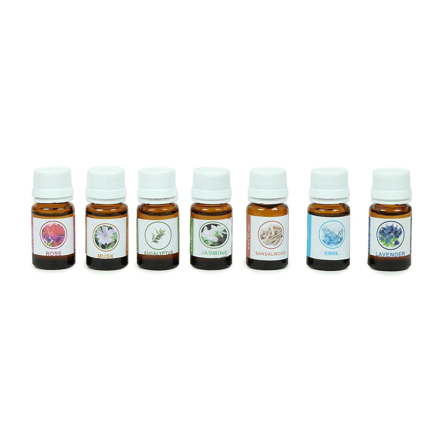 Crazy Sutra Soap Making Fragrances Set - 7 Essential Oils in a Combo Pack, 10ml Each, Including (Rose,Jasmine,Lavender,Sandal,Eucalyptus,Cool,Musk) Perfect for Creating Unique and Invigorating Soap