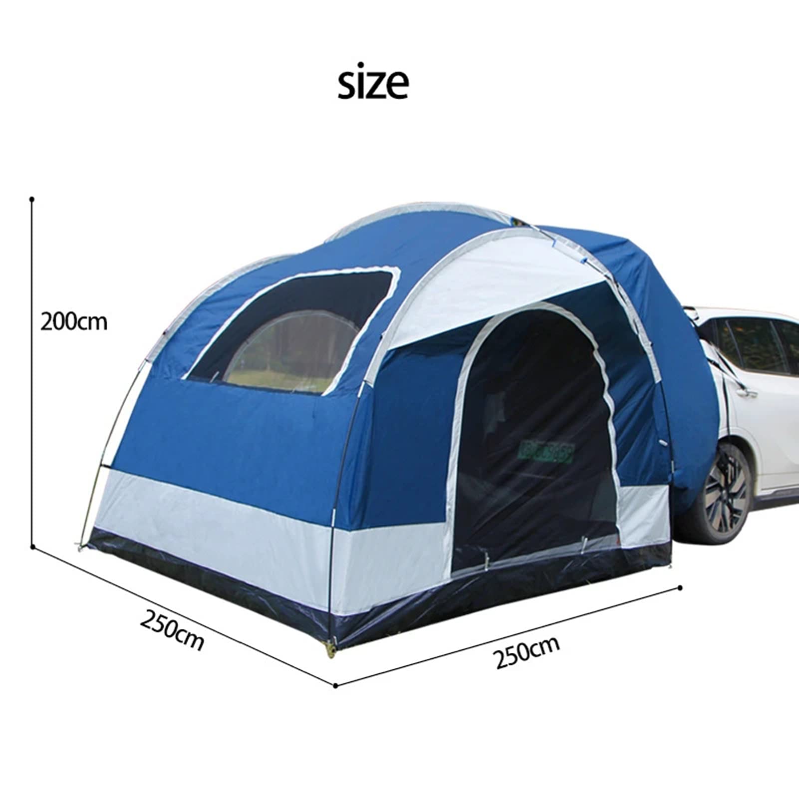 Tienda de Carpa Familiar de SUV Camp Cho, Tienda de vehículos Universal de 3-4 Personas con Lluvia de Lluvia Impermeable para Acampar Familiares Que viajan al Aire Libre - 250 * 250 * 200cm