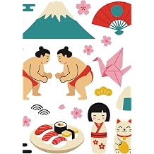 Japan EKI Stamp Book Collect Train Station Stamps Across Japan | Japanese Travel Journal & Souvenir Passport | 100 Pages for Eki Stamps, Temple Seals & Travel Memories | Colourful Japan Icons Edition