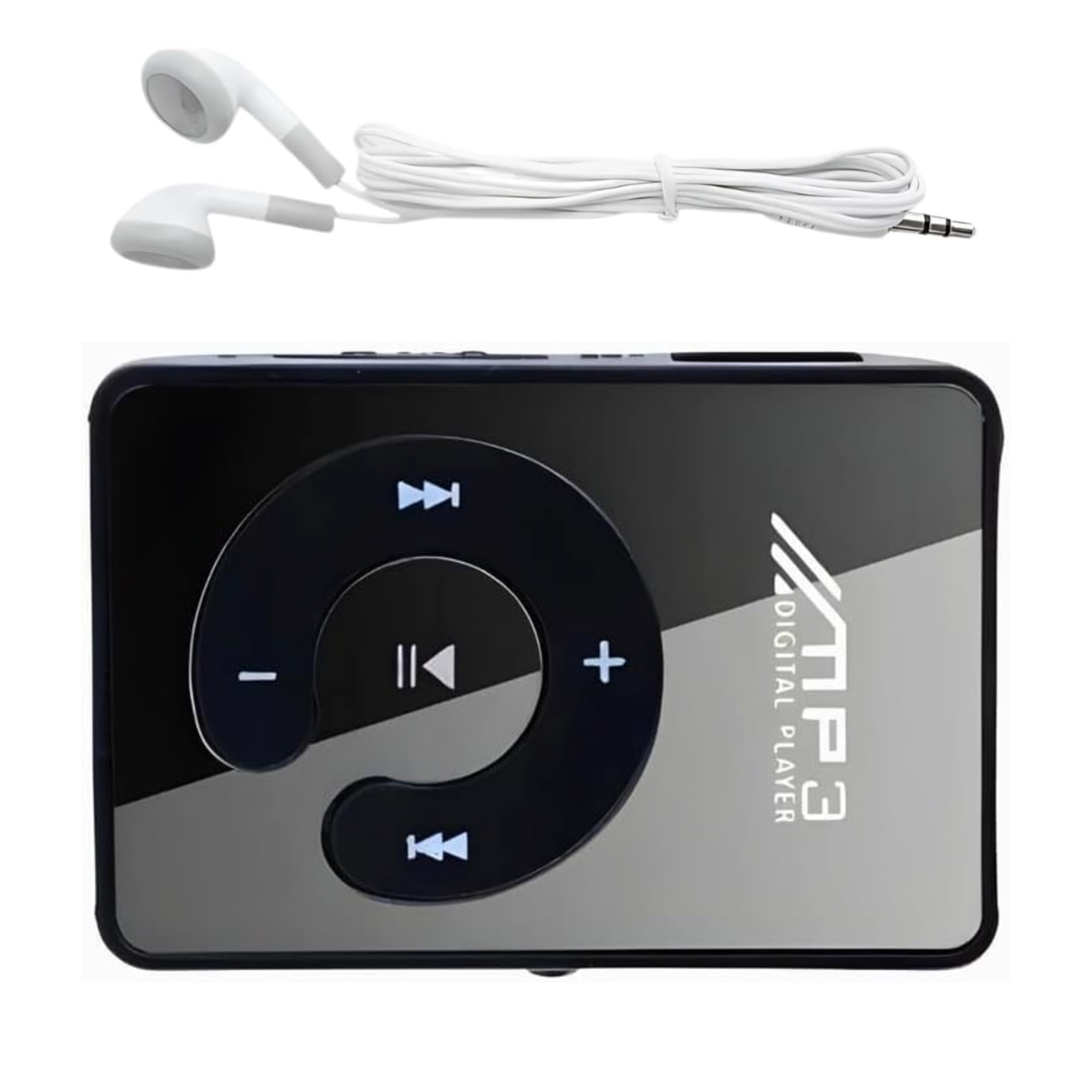 Drumstone (𝗦𝗽𝗲𝗰𝗶𝗮𝗹 𝟱 𝗬𝗲𝗮𝗿𝘀 𝗪𝗮𝗿𝗿𝗮𝗻𝘁𝘆) Mini Glossy Clip MP3 Player with SD Card Support, USB Rechargeable Battery, Clip-On Design, Lightweight Music Player for Travel & Everyday Use