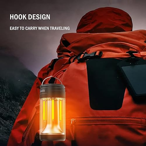 Miniatura 8 de Lámpara de camping multifuncional, con linterna, luz nocturna, lámpara de tienda de campaña de 360, lúmenes altos, batería de 10 horas, para