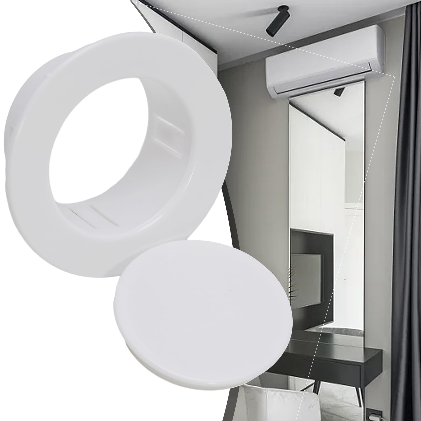 Oniissy Cache-Trou Mural Décoratif 40-100 Mm - Bouchon Protection Plastique Maille Ronde Pour Placards Et Armoires