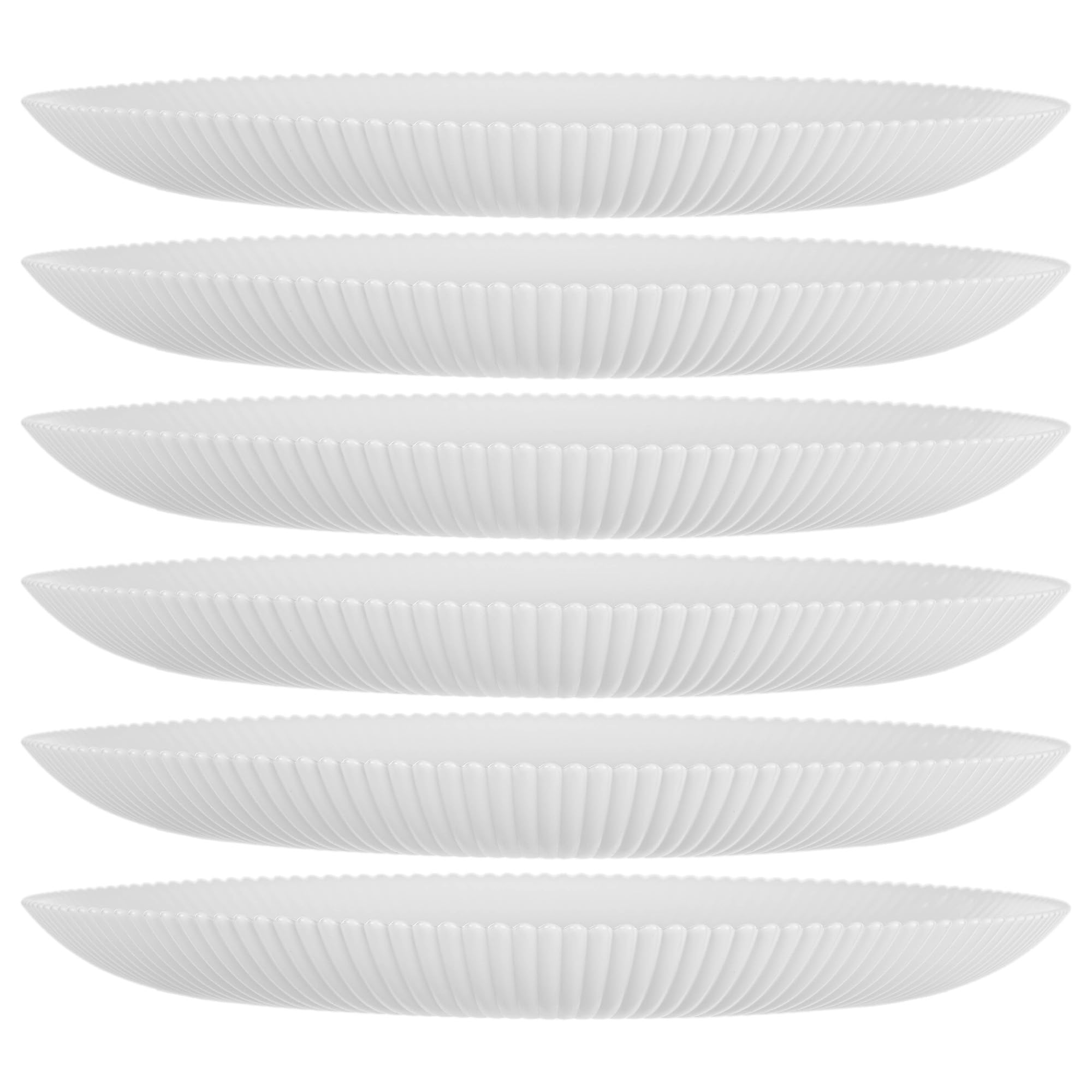 KADAX Platos llanos de 26,5 cm en juego de 6 platos blancos de cristal opal, platos para servir, platos grandes con borde alto, aptos para lavavajillas y microondas (blanco)