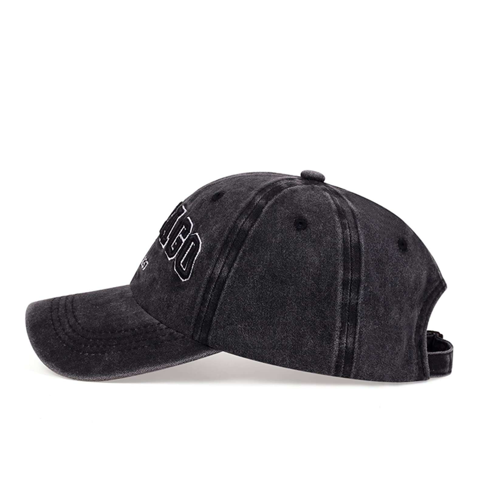 Gorra de béisbol de Chicago para hombres y mujeres con bordado 3D, estilo vintage, para papá, Negro - 3