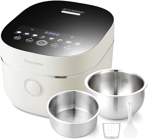 Rice Cooker 4L Low Carb with Nonstick Stainless Steel Inner Pot, 8-Cup LED Displ