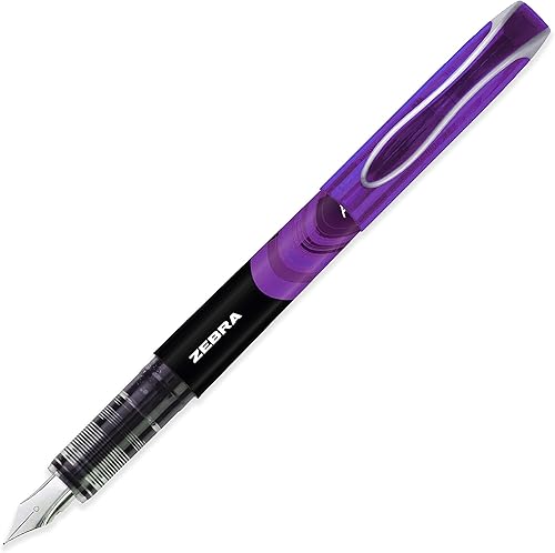 Miniatura 7 de Zebra Fuente - Pluma estilográfica desechable, punta fina de 0.039 in, 0.024 in de ancho de línea, tinta violeta, paquete de 10 unidades, en caja de