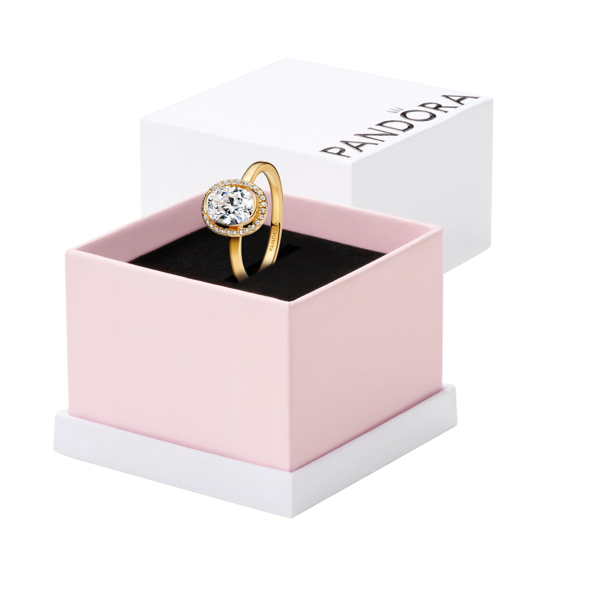 Pandora Gold Oval Sparkling Halo Ring - 54
