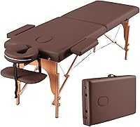 Vista 11 de CHRUN Mesa de Masaje Portátil de Madera Cama de Pestañas de 24" de Ancho Plegable para Belleza Spa Tatuaje con Reposacabezas de Altura Ajustable 35
