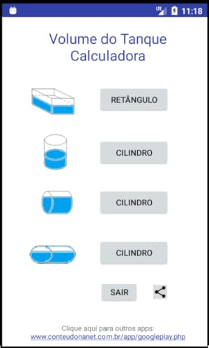 Volume de tanques - Calculadora
