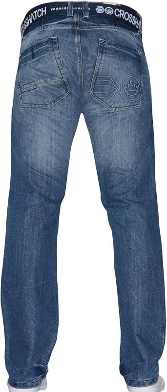 Mens 'Frinced' Classic Straight Leg Stretch Jeans Fashion Regular Fit Stylish Branded Denim by JeanBase