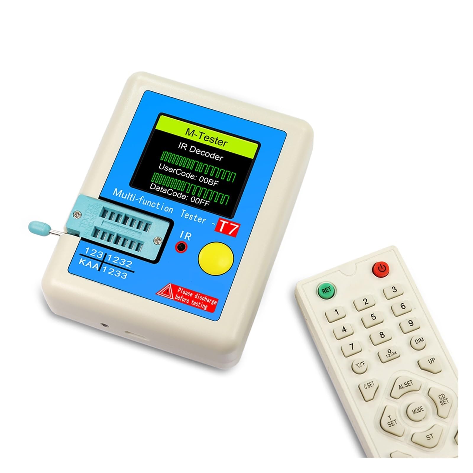 LCR-T7 Transistor Meter Multi-meter Tester Di Resistenza Capacitiva Diodo Triodo Condensatore Resistor LCR NPN PNP MOSFET Accurato Analisi Rilevamento Completa