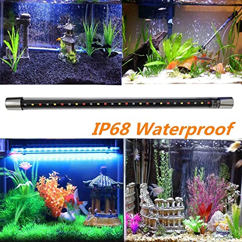 Image of VENUS AQUA Aquarium Led Light, Fully Submersible (Waterproof) Led Lamp for Fish Tank Adjustable Led Light with 2 Suction Cup /Power: 7 Watt /AC : 220-240 /50Hz (White & Blue, SR-600 LED-22.5 INCH)