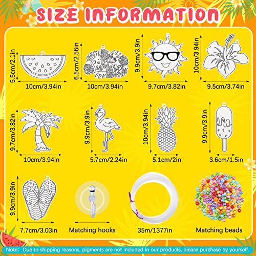 27 Sets Summer Window Paint Ornaments Summer Suncatchers Craft Kit DIY Suncatcher Kits Summer Suncatchers for Party Favors