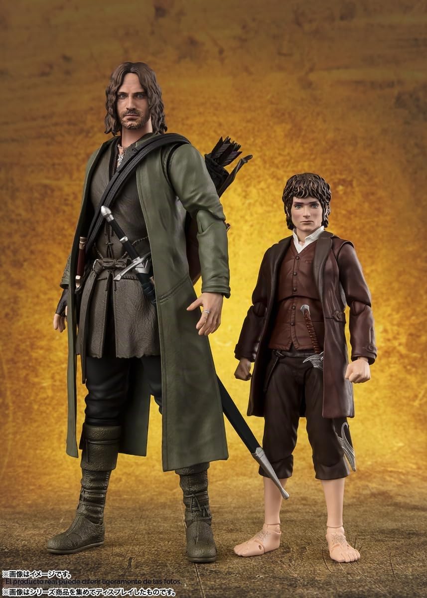 Figura de acción prepintada de TAMASHII Nations S.H. Figuarts Aragorn (El señor de los Anillos), Aprox. 155 mm, PVC, ABS y Tela, Figura de acción prepintada