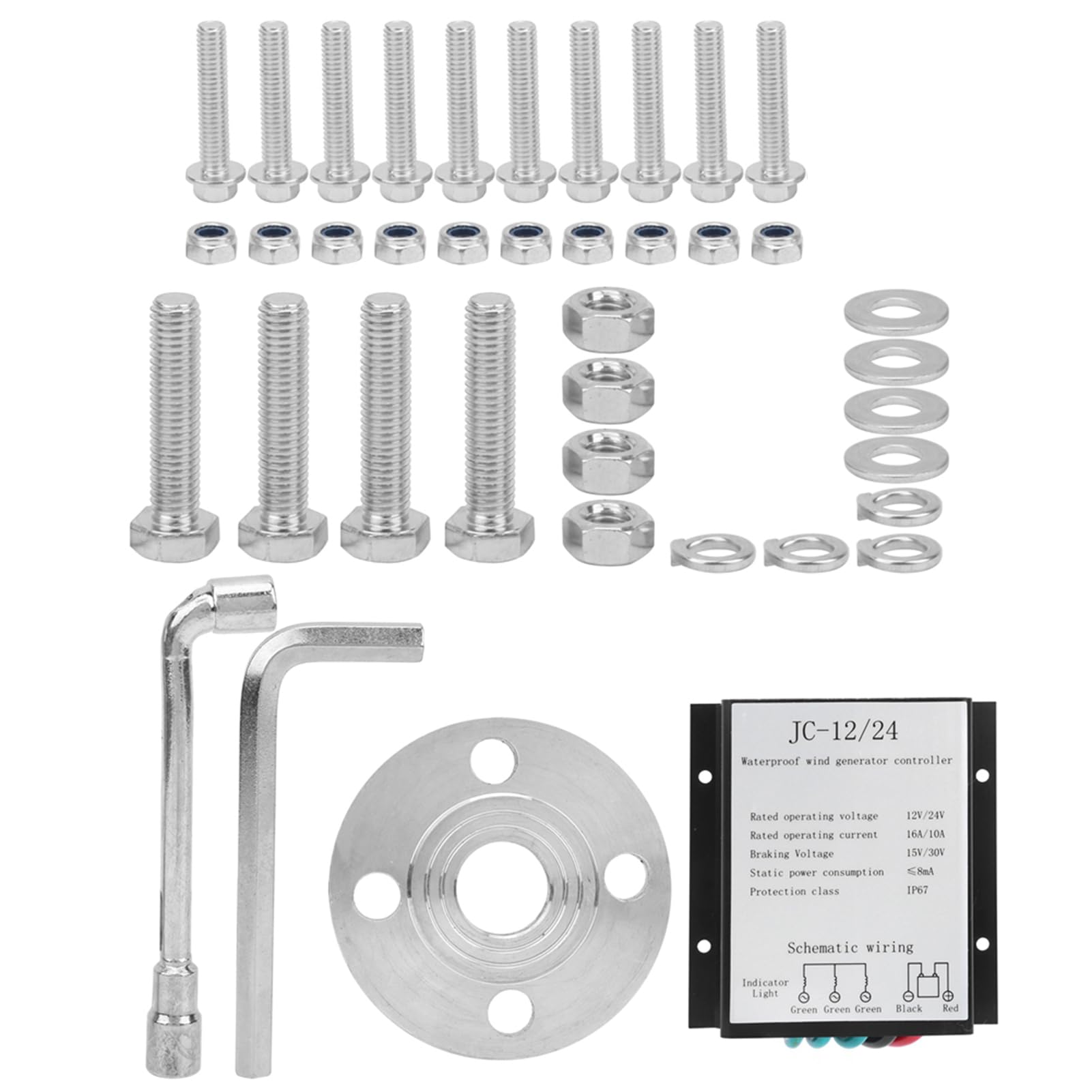 Fafeicy Kit Generatore di Eoliche, Lega e Plastica 100 W 5 Pale Energia Eolica per Barche e Applicazioni Off-grid (24V)