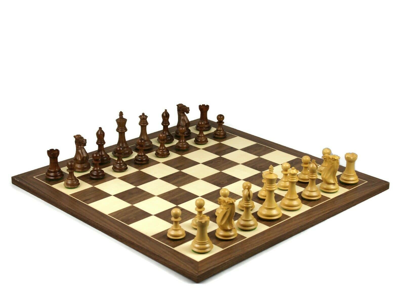 Set di scacchi in legno con tavola in noce da 20 pollici pesata Sheesham professionale Staunton pezzi da 3,75 pollici
