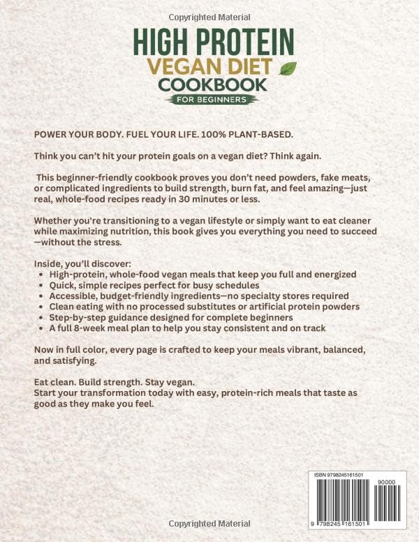 Image of Super Easy High Protein Vegan Diet Cookbook for Beginners: Hit Your Protein Goals with Simple, Delicious Whole-Food Vegan Meals - No Powders, No Fake Meats, Ready in 30 Minutes or Less