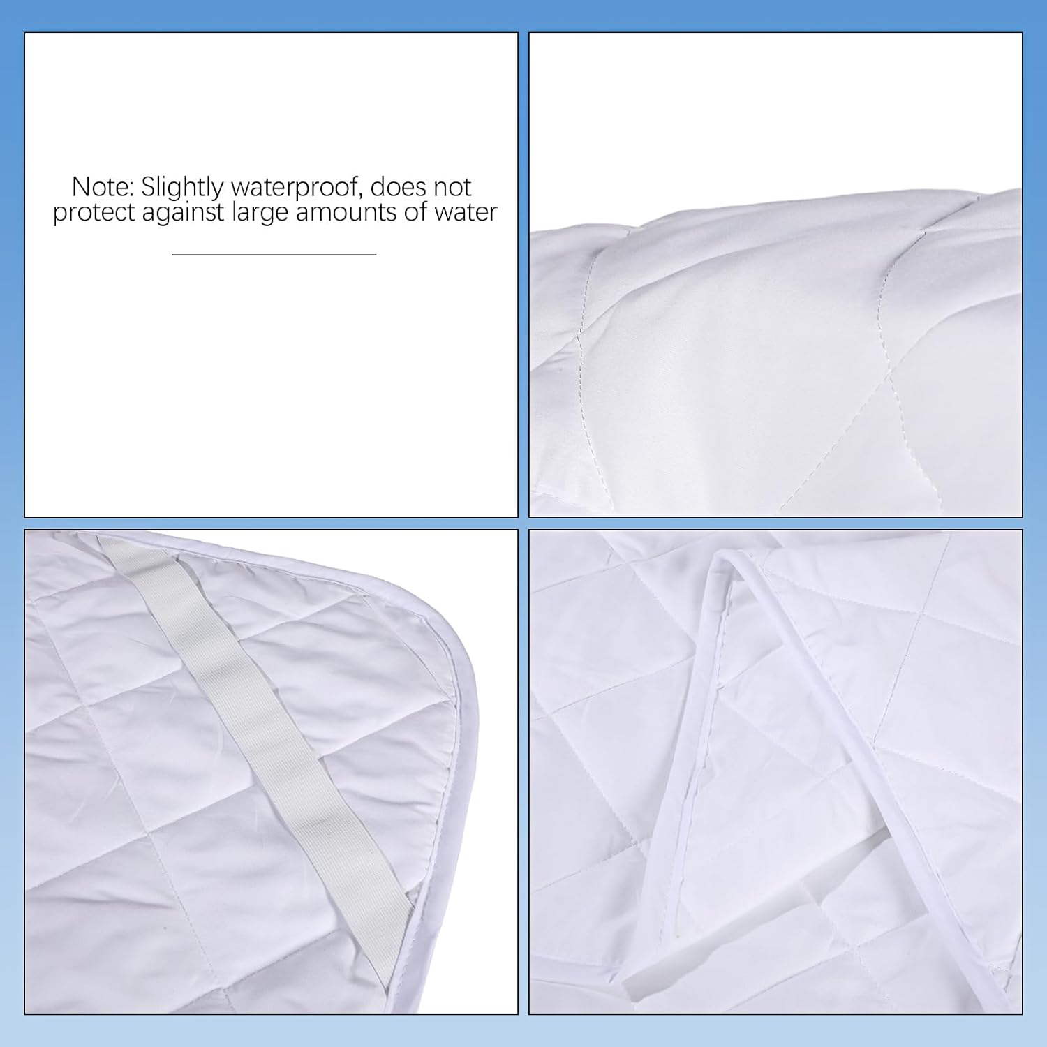 Newwiee 2 Pcs Queen Size Mattress Protector with Elastic Straps Slightly Waterproof Quilted Mattress Cover Pad Microfiber Mattress Topper Noiseless Fitted Mattress Bed Protector (80 x 60 Inch)