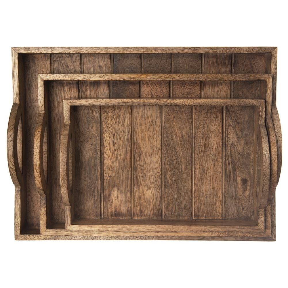 Plateau de service en bois mangue 40,5 x 30,5 cm