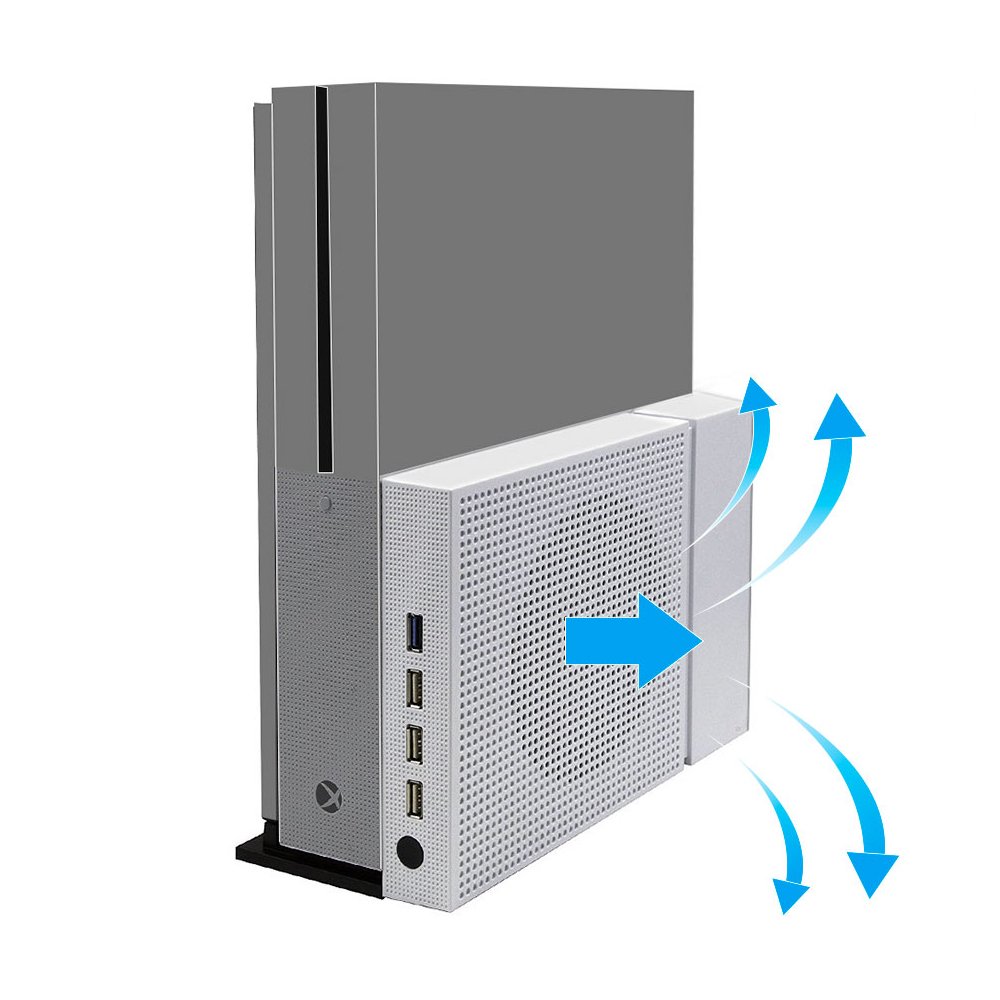 Ideashop Xbox One S Vertical Stand Cooling Fan and 4 Ports USB Hub for Xbox One S - Premium Xbox One Accessories