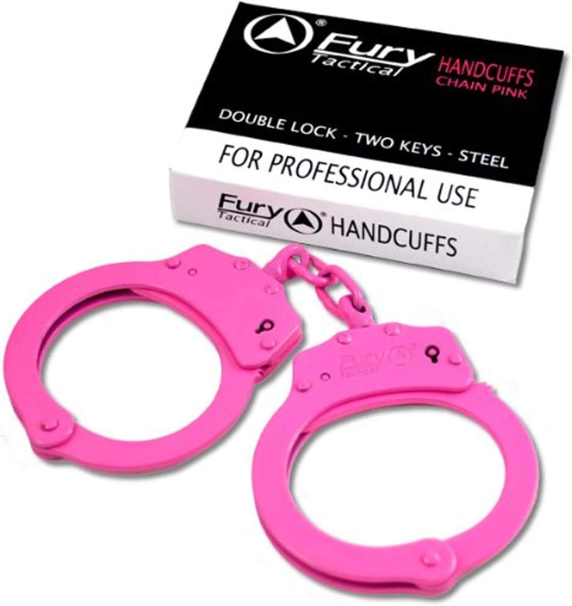 Fury Tactical Tactical Chain Double Lock Handcuffs (Pink)