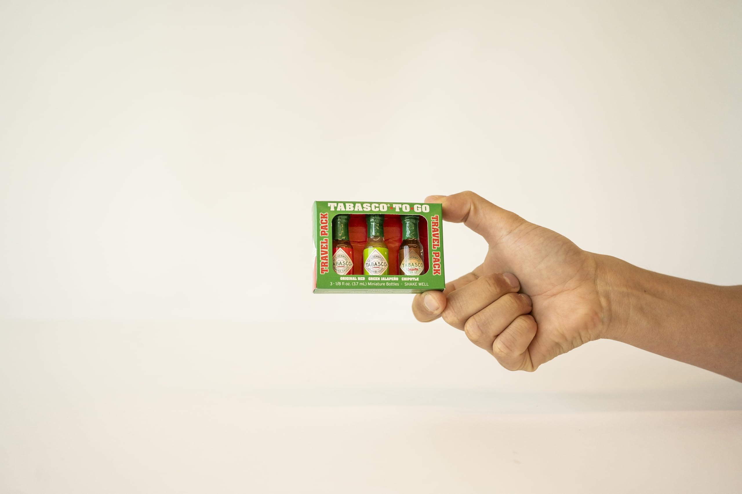 Tabasco To Go 3 x 3.7 ml Original Salsa Roja, Verde Jalapeño, Chipotle