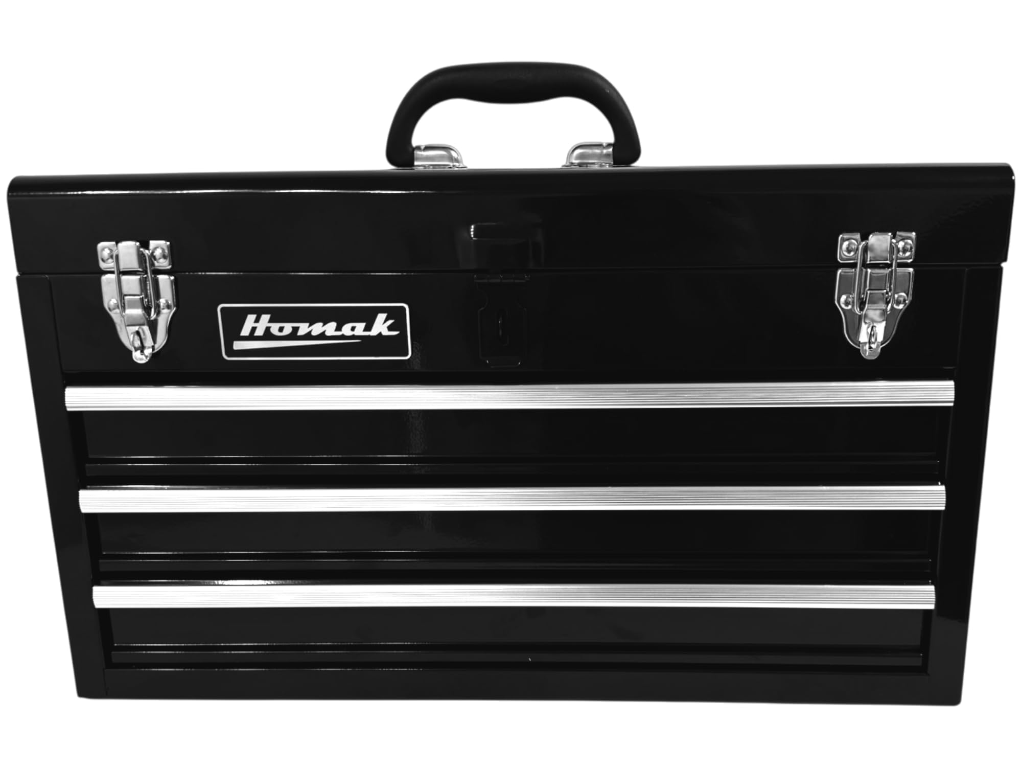 Homak 3 Drawer Ball Bearing Toolbox Chest, Black, 20 Inches