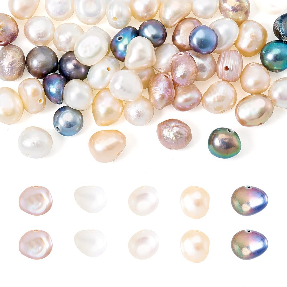 Perles de culture d'eau douce pré-percées pour éviter de casser la nacre