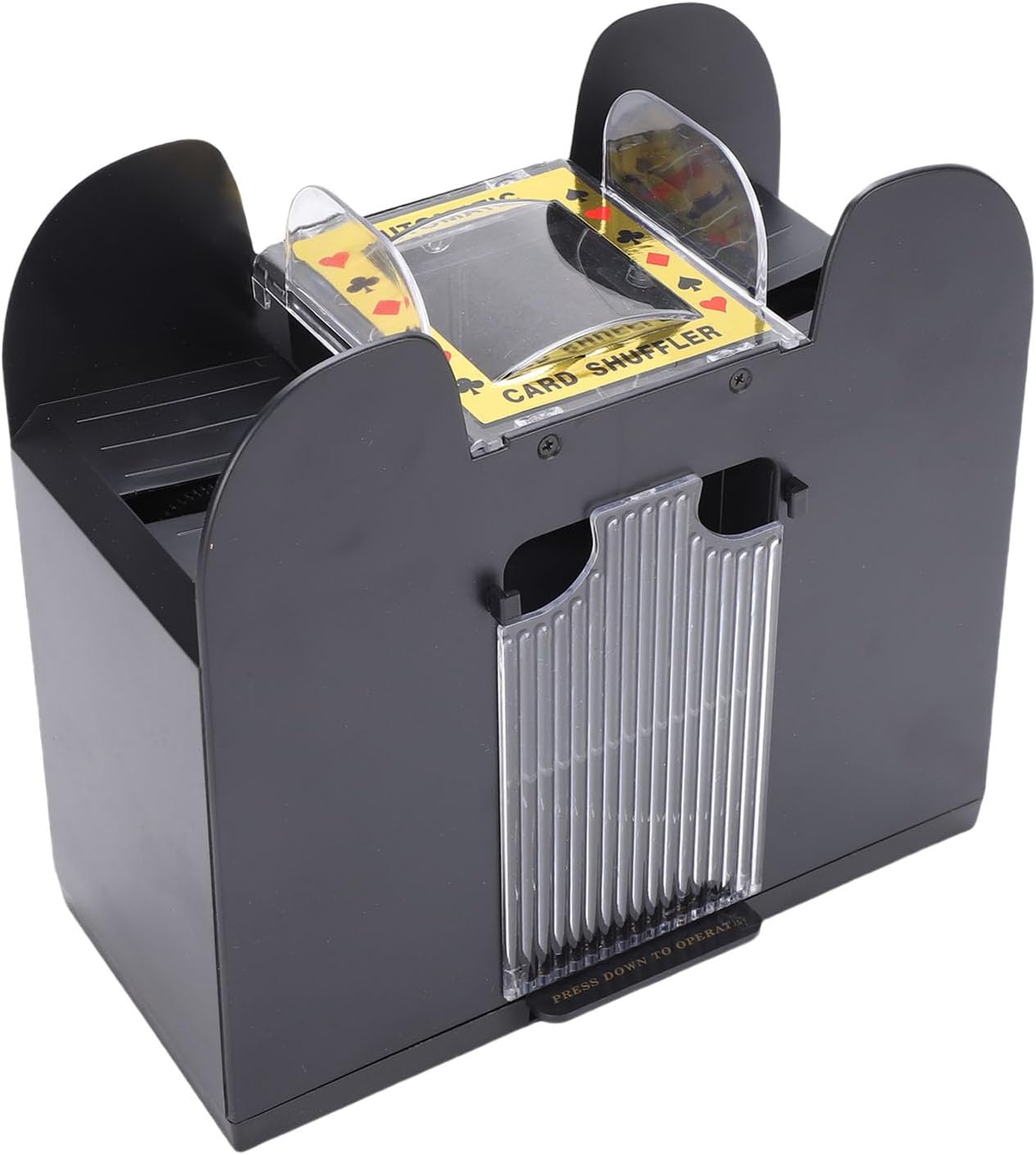 SUNGOOYUE Automatic Card Shuffler, 6 Deck Battery Operated Electric Poker Shuffler Machine with Quiet Mechanism, for Home Party Travel Casino Blackjack Texas