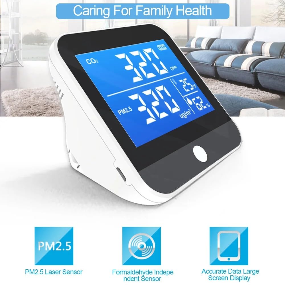 Detector de Calidad CO2/PM.5 DM306D, Pantalla LCD portátil, probador de Sensor de Temperatura y Humedad