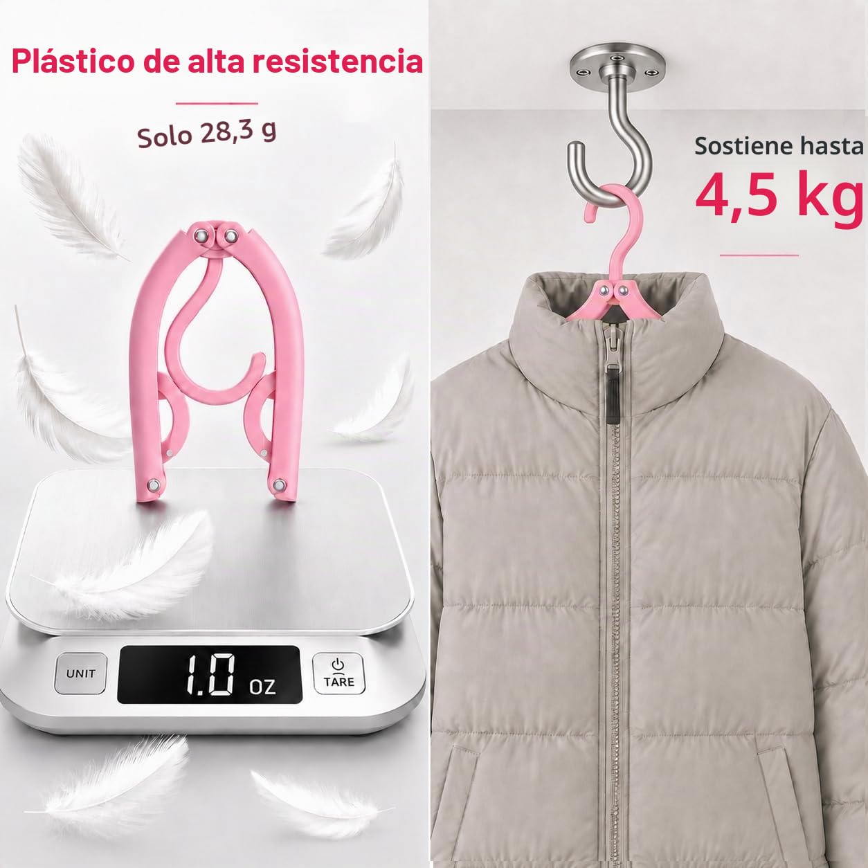 10 Perchas de Viaje de plástico – Perchas Plegables portátiles para Ropa, Accesorios de Viaje, Estante de Secado de Ropa Plegable para Viajes