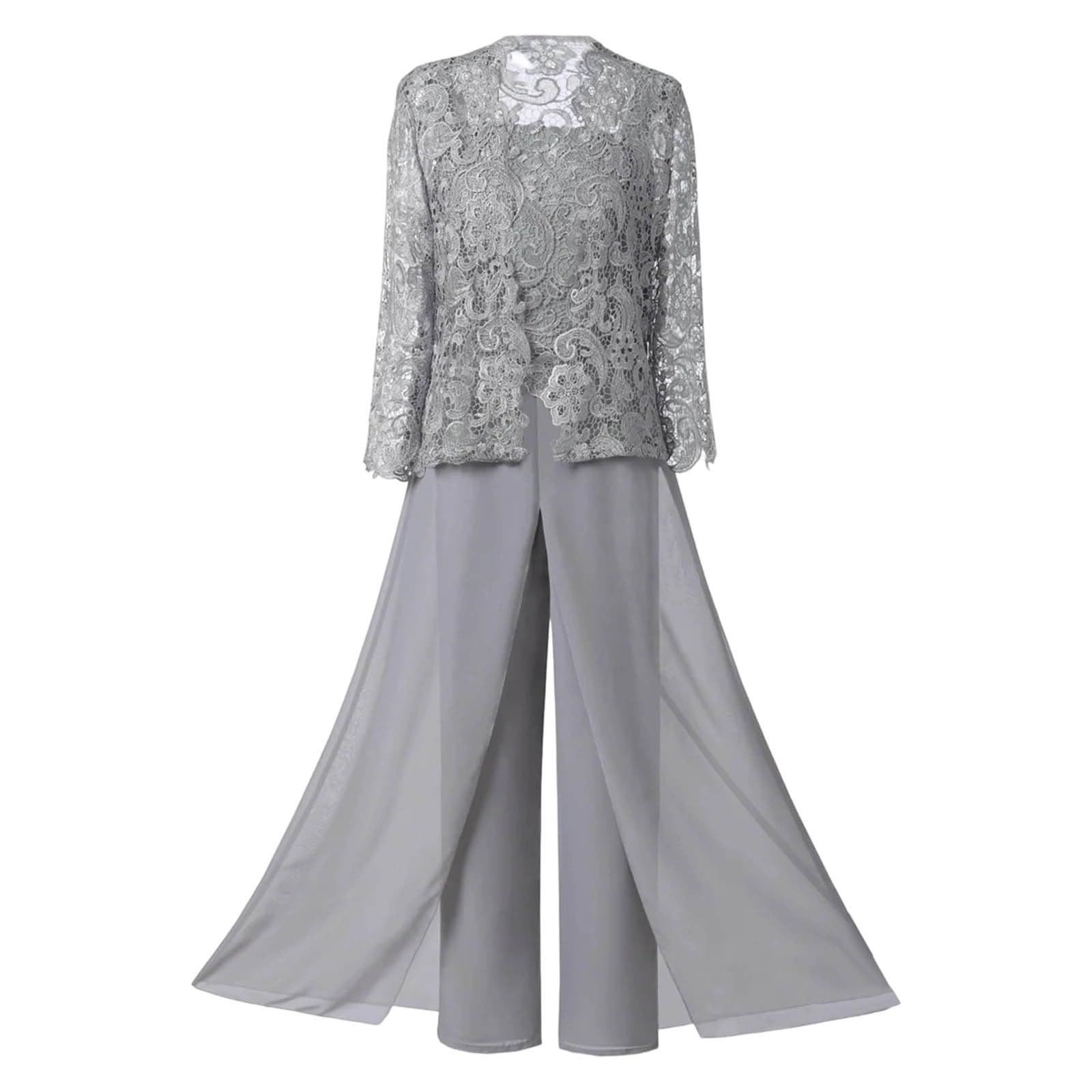 Elegante cardigan in pizzo Abito da sera a tre pezzi per elegante chiffon trasparente della sposa con design a strati e sofisticato