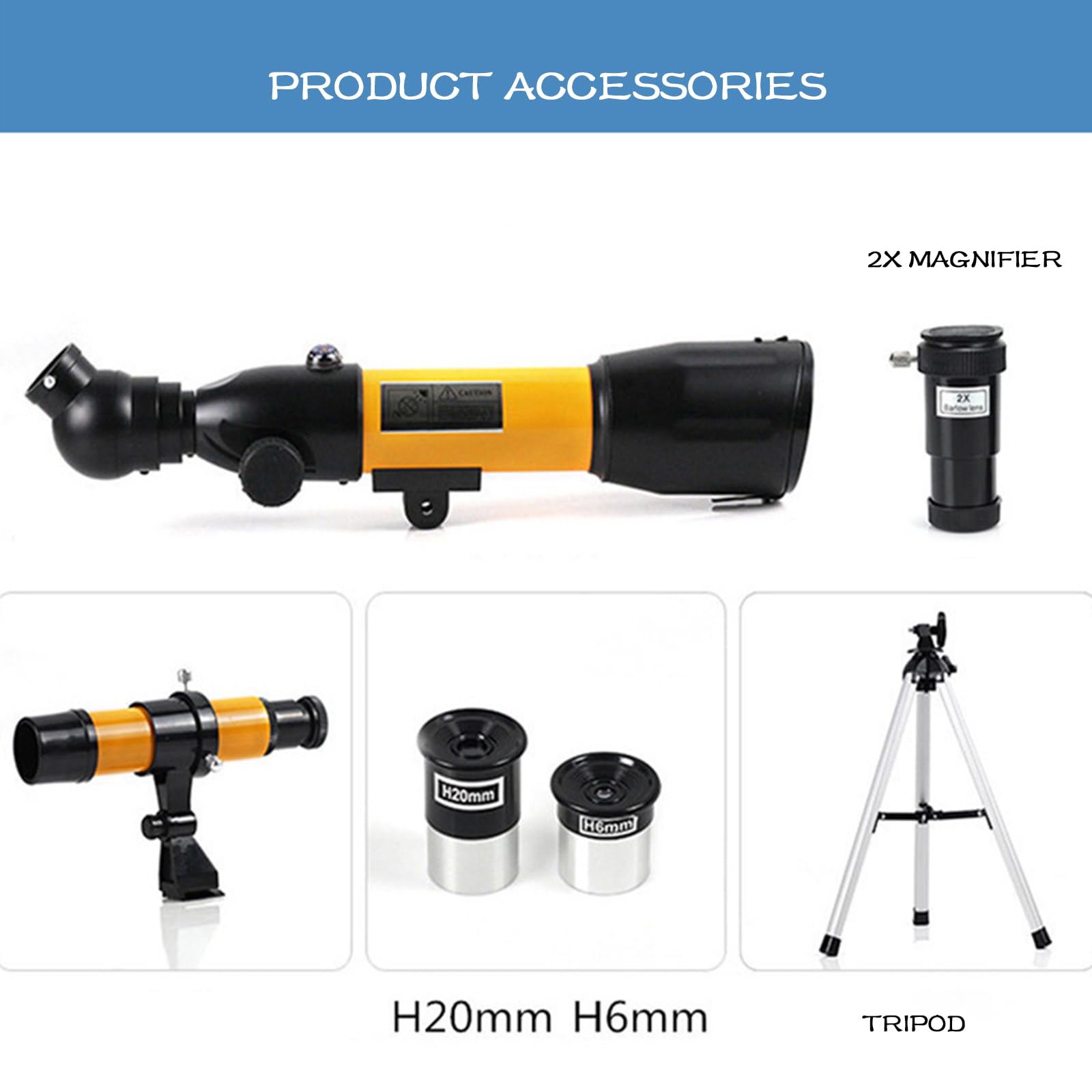BijooT Télescope Astronomique avec Trépied Court Télescope Réfracteur pour Débutants Cadeau d'anniversaire pour Enfants