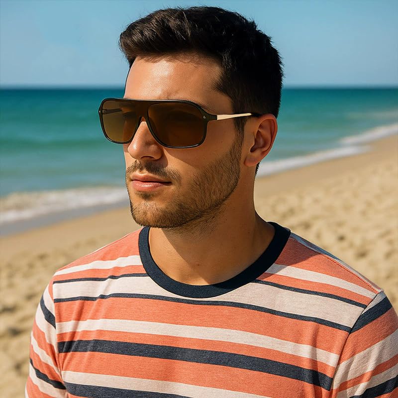 bullabulling Fashion Pilot One Piece Sunglasses For Men Women Sports Sun Glasses Y2k Metal Frame Shades UV4003