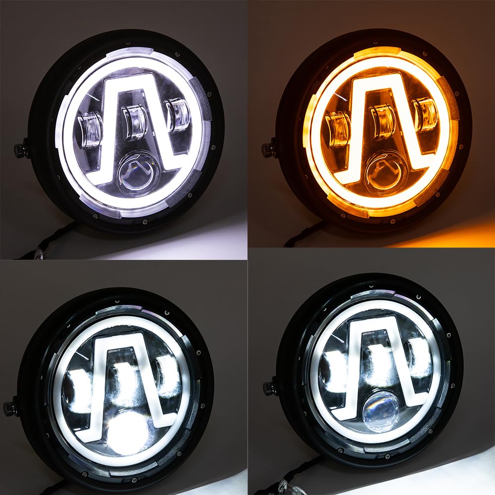 Reflektor motocyklowy LED 7" uniwersalny retro reflektor przedni do Cruiser Cafe Racer Chooper