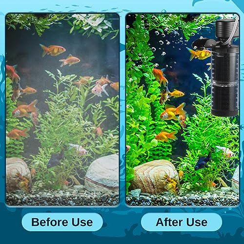 Image of SainSmart XpertMatic 15W Aquarium Filter 2 Stages 238 GPH (900L /h) for Up to 70 Gallon Fish Tank, Submersible Internal Tank Filter and Water Pump, Power Filter for Fish Tank, Aquarium, Pond