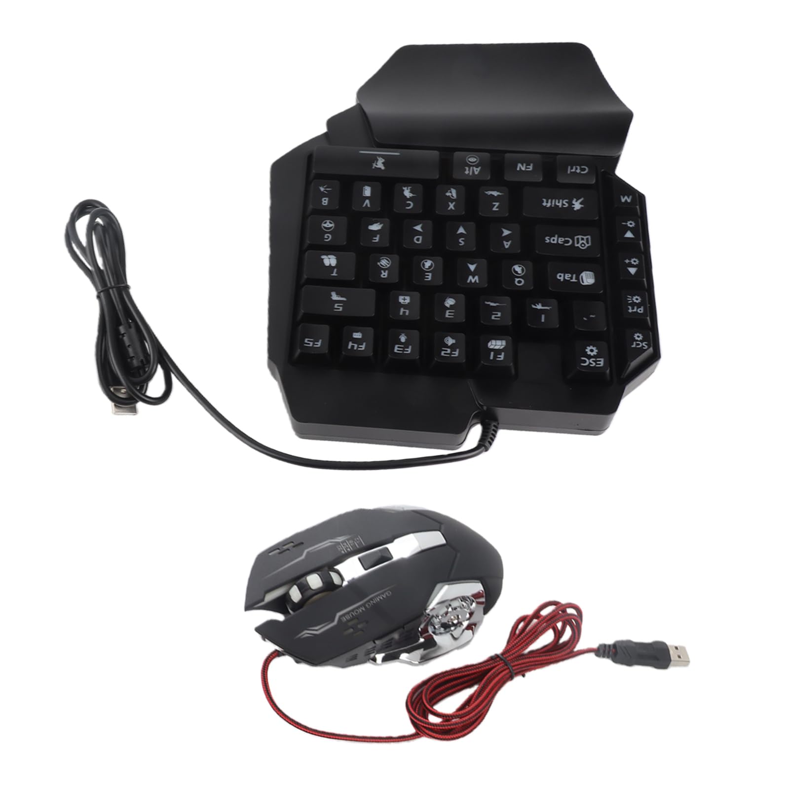 POENVFPO Convertidor de Teclado y Mouse Adaptador con Cable para Juegos Móviles Compatible con Dispositivos Portátil y Fácil de Usar Incluye Teclado Mouse para Juegos con una Sola Mano (#1)