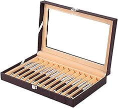 MR Maestro Reloj – Display Case Collection for 12 Fountain Pens | Shelf Organizer Box | Storage Pen, Pencil | Cute Pens | Collection Box, Black