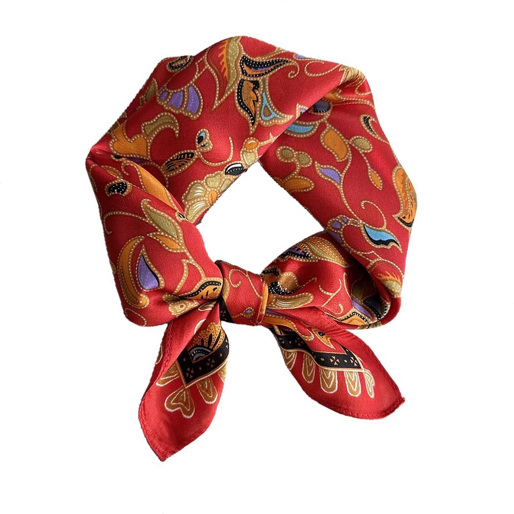 ANDANTINO 100% Mulberry Silk Scarf -21” Square Neckerchief with Gift Packed