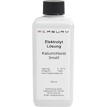 Measury KCL Solution 3 mol/l - Storage Solution for pH and Redox Electrode | Potassium chloride solution - electrolyte soluti