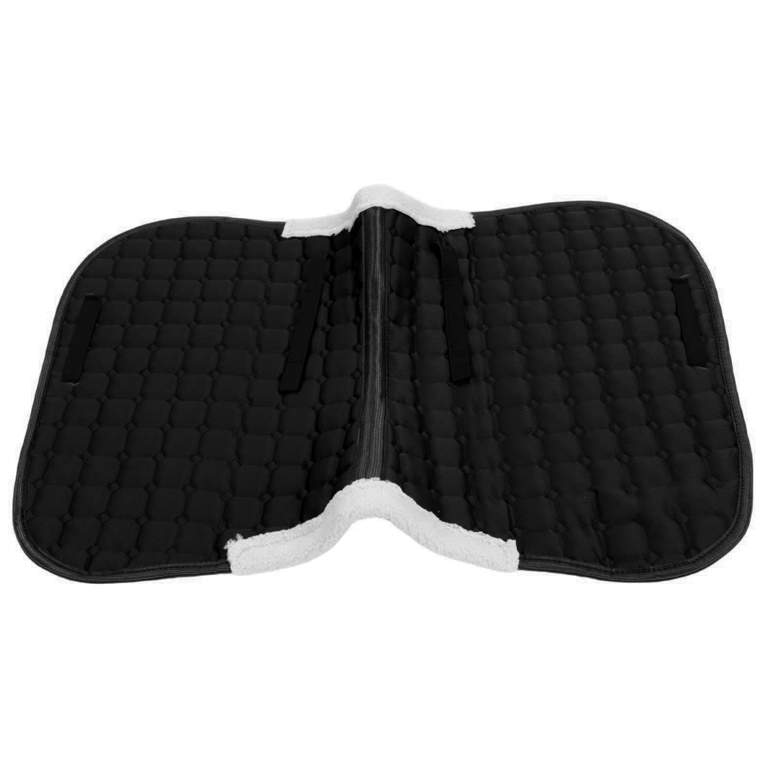 Tapis de Selle d'équitation, Respirant, Absorbant la Sueur, élégant, Couture 3D pour Cavaliers, Polyester, Soie, Coton (Black)