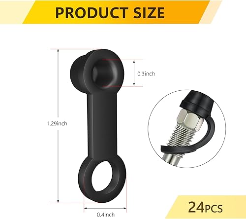 Miniatura 2 de 24 tapas de goma para purga de automóvil, tapa de tornillo de drenaje de bomba de freno de 0.315 pulgadas, cubierta antipolvo, tapa de purga de