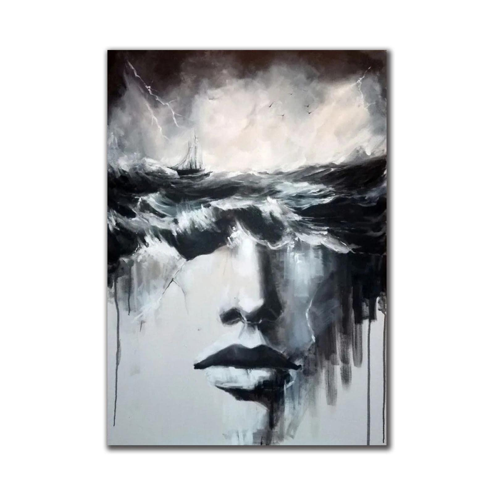 Guying Art Women's Frameless Romantic Young Strong Young Man Canvas Paintings Abstract Posters Prints Wall Art For Living Room Wall Decoration 70X90cm(28X35in)