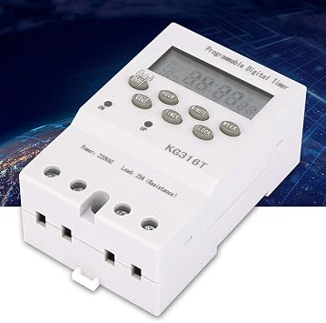 Programmable Timer Switch, KG316T 220V Precise Microcomputer Control Digital Timer Switch, Indoor Automatic Wall Light Switch with Timer, for Lights Bathroom Fans, Motors