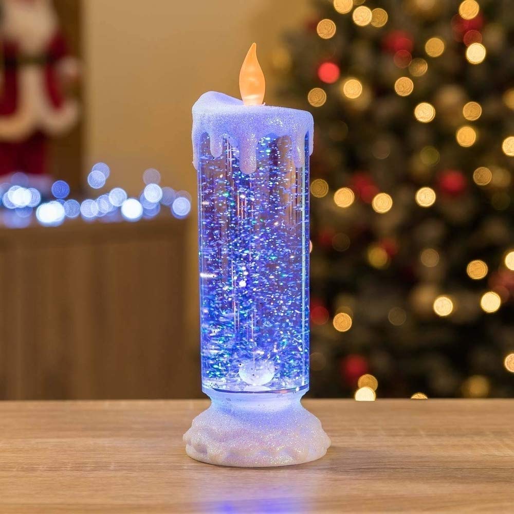 KHIZAR LED Decorative Candle Home Décor Smokeless Rotating Color Changing Romantic Crystal Candle LED Light (Multicolor)-image-13