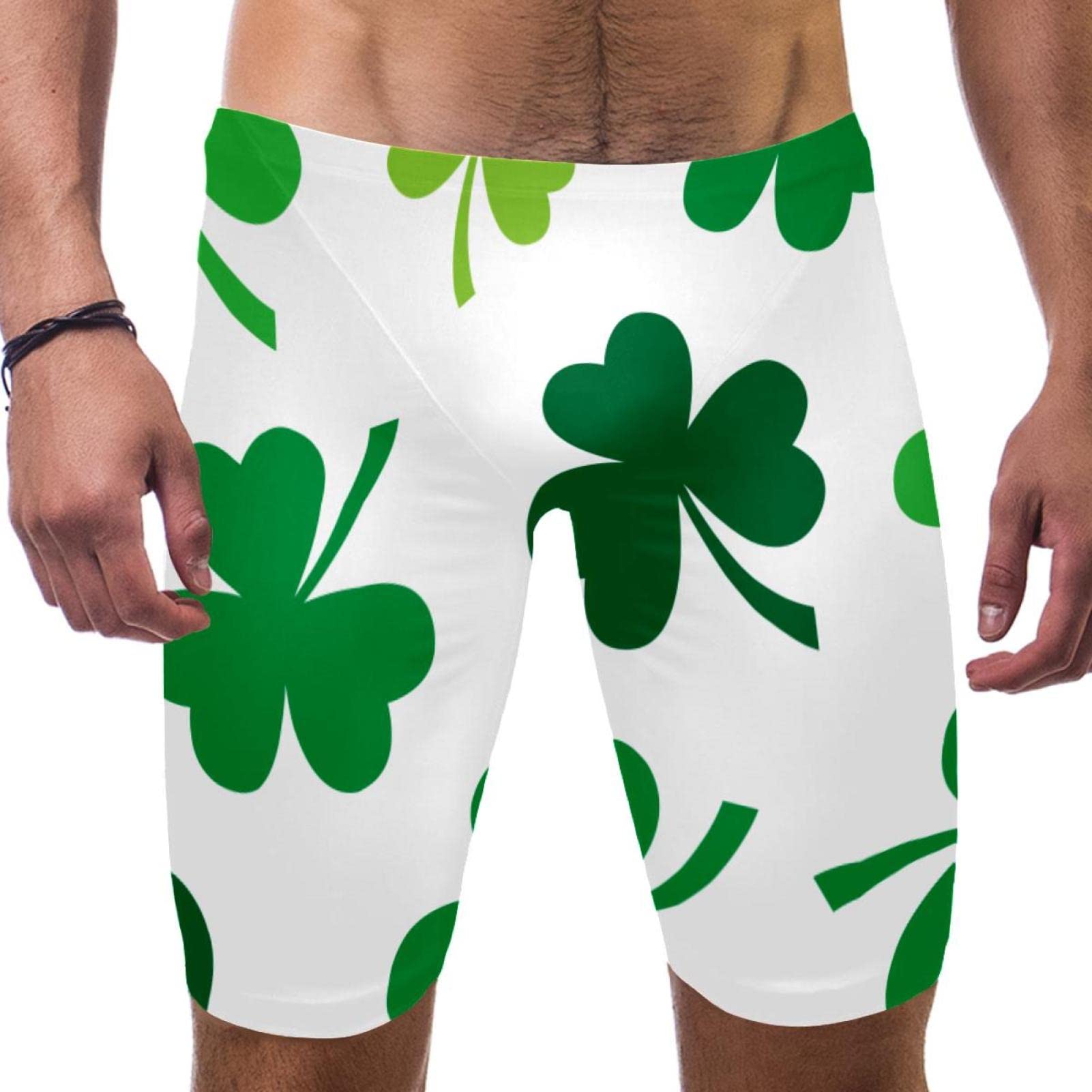 Swim jammers de patrón de tréboles con ajuste de competición 7