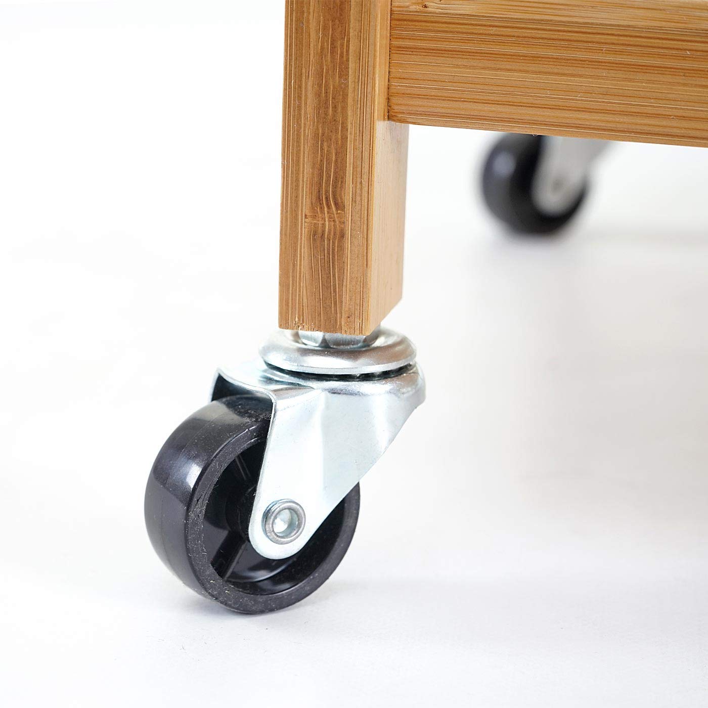 Mendler Chariot de Service HWC-D91 Bambou 76x46x38cm