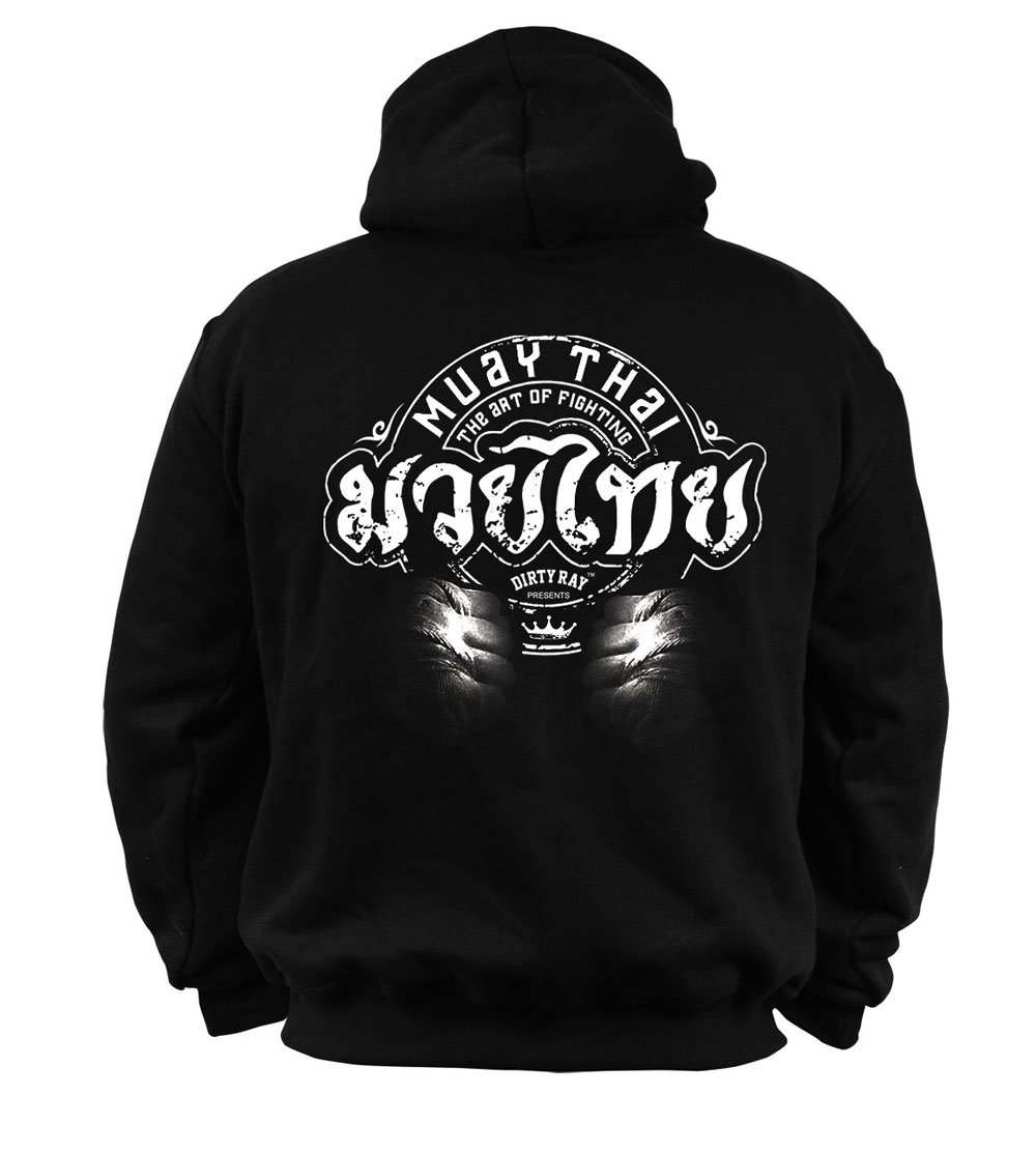 Dirty Ray Arti Marziali MMA Muay Thai The Art of Fighting Felpa Uomo con Cappuccio BDT5 (XL)